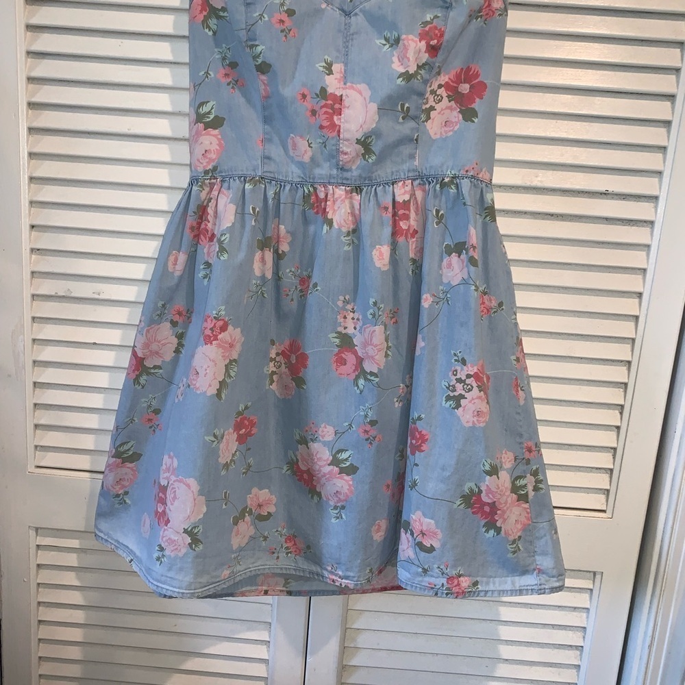 Vintage Floral Strapless Dress medium - Picture 7 of 8